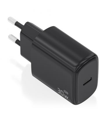 Cargador de pared gan aisens a110-0976/ 1xusb tipo-c/ 30w/ negro