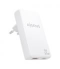 Cargador de pared gan aisens asch-65w2p076-w/ 1xusb tipo-c/ 1xusb/ 65w/ blanco