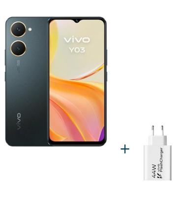 Vivo y03 6.56" 4gb(+4) 128gb black + cargador 44w