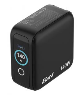 Cargador de pared universal gan para viaje verbatim mini gan charger con pantalla/ 3xusb tipo-c/ 1xusb/ 140w