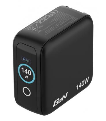 Cargador de pared universal gan para viaje verbatim mini gan charger con pantalla/ 3xusb tipo-c/ 1xusb/ 140w