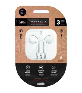 Auriculares intrauditivos tech one tech eartech tec1011/ con micrófono/ mini jack 3.5/ blancos