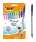 Bolígrafos de tinta de aceite bic cristal fun 524176/ 10 unidades/ colores surtidos