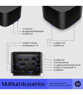 Docking usb tipo-c hp g4/ 2xusb/ 2xusb tipo-c/ 1xac/ 1xhdmi/ 1xrj45/ 2xdisplayport/ 1xthunderbolt/ 2xusb pd/ 1xusb tipo-c pd/