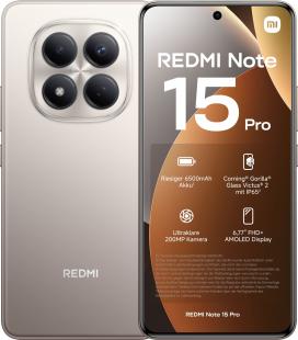 Telefono movil smartphone xiaomi redmi note 15 pro - 8gb - 256gb - 6.77 pulgadas - titanio