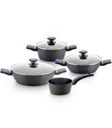 Pack batería de cocina monix martín berasategui/ cazo ø16cm/ cacerolas ø20 - 24 - 28cm/ aluminio forjado/ apta para inducción