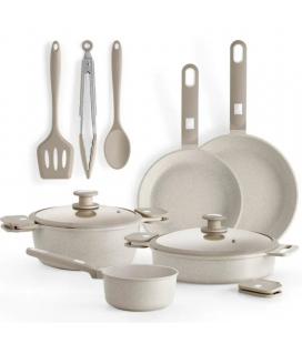 Pack batería de cocina monix martín berasategui/ cazo ø16cm/ sarten ø22 - 26cm/ cacerolas ø24 - 28cm/ aluminio forjado/ apta