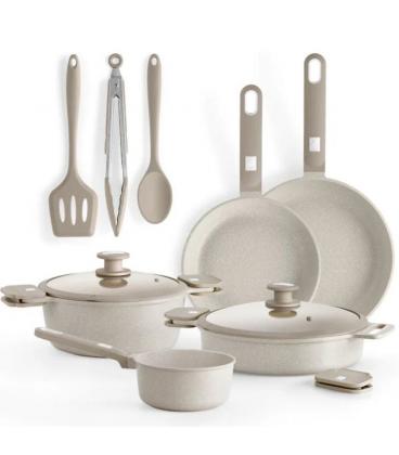 Pack batería de cocina monix martín berasategui/ cazo ø16cm/ sarten ø22 - 26cm/ cacerolas ø24 - 28cm/ aluminio forjado/ apta