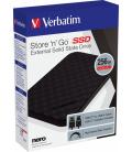 Disco duro externo ssd verbatim store n go 256gb 2.5 pulgadas usb tipo c negro