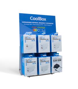 CoolBox PACK 12 CARGADORES GAN + EXPOSITOR