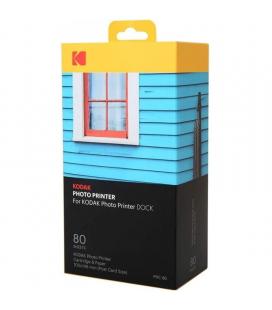 Papel fotográfico + cartuchos para kodak dock pd450 y kd600/ 4'x6'/ 80 hojas