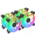 Pack 3 ventiladores mars gaming mf-4a/ 12cm/ argb/ negro