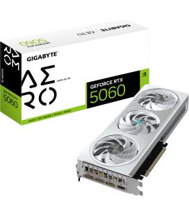 GIGABYTE GeForce RTX 5060 AERO OC 8G Tarjeta Gráfica - 8GB GDDR7, 128bit, PCI-E 5.0, 2595 MHz Frecuencia del núcleo, 3 x Display