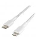 Cable lightning a usb tipo c belkin 2m - macho - macho - blanco trenzado