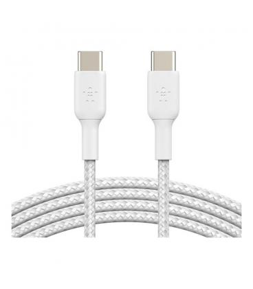 Cable usb tipo c belkin 1m - macho - macho - blanco trenzado 2 unidades