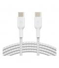 Cable usb tipo c belkin 1m - macho - macho - blanco trenzado 2 unidades