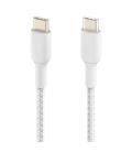 Cable usb tipo c belkin 1m - macho - macho - blanco trenzado 2 unidades
