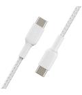 Cable usb tipo c belkin 1m - macho - macho - blanco trenzado 2 unidades