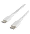 Cable usb tipo c belkin 1m - macho - macho - blanco trenzado 2 unidades