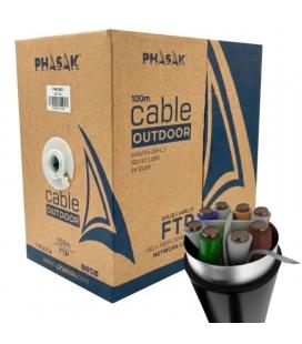 Bobina de cable rj45 ftp phasak phr 681 cat.6a/ 100m/ gris