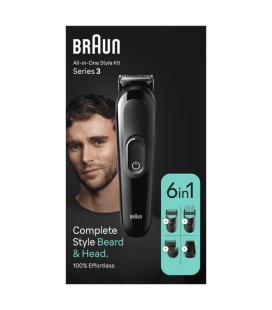 Afeitadora braun all in one 6 en 1 style kit series 3 mgk3410/ con batería/ 6 accesorios