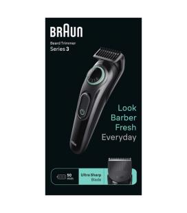 Afeitadora braun beardtrimmer series 3 bt3411/ con batería/ 2 accesorios