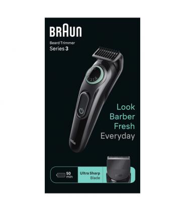 Afeitadora braun beardtrimmer series 3 bt3411/ con batería/ 2 accesorios