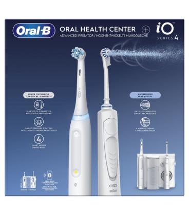 Irrigador bucal braun oral-b oxyjet + cepillo io series 4/ blanco/ incluye 2 recambios
