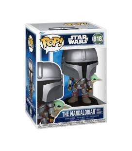 Funko pop star wars the mandalorian con grogu a la espalda