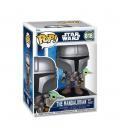 Funko pop star wars the mandalorian con grogu a la espalda