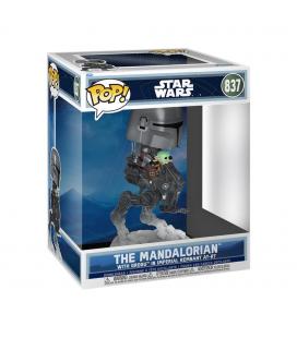 Funko pop star wars rides deluxe the mandalorian with grogu in imperial remnant at - rt