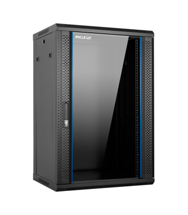 Armario rack mural 19 pulgadas phasak pro 18u 600×450 montado