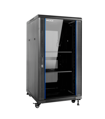 Armario rack de suelo 19 pulgadas phasak pro 27u negro 600x1000 montado