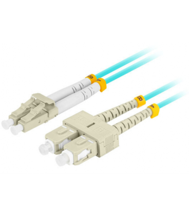 CABLE DE FIBRAOPTICA LANBERG 2M MULTI LC/UPC-SC/UPC DUPLEX OM3 LSZH 3.0MM BL