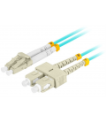 CABLE DE FIBRAOPTICA LANBERG 2M MULTI LC/UPC-SC/UPC DUPLEX OM3 LSZH 3.0MM BL