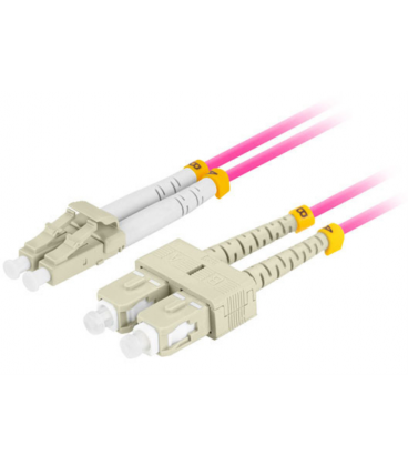 CABLE DE FIBRAOPTICA LANBERG 2M MULTI LC/UPC-SC/UPC DUPLEX OM4 LSZH 3.0MM VL