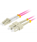 CABLE DE FIBRAOPTICA LANBERG 2M MULTI LC/UPC-SC/UPC DUPLEX OM4 LSZH 3.0MM VL