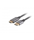 CABLE LANBERG DISPLAYPORT A HDMI 4K MACHO/MACHO 1M NEGRO -PLATA