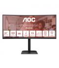 Monitor profesional ultraparonámico curvo aoc cu34e4cv 34'/ wqhd/ multimedia/ regulable en altura/ negro