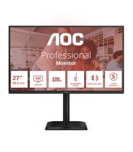 Monitor profesional aoc q27e4cv 27'/ qhd/ multimedia/ regulable en altura/ negro