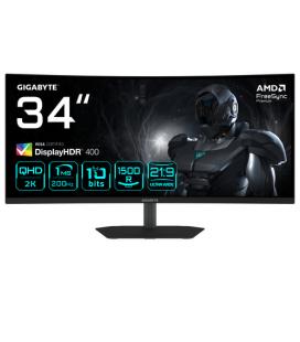 GIGABYTE G34WQC2 Monitor Gaming Curvo 34” WQHD - 3440 x 1440, 1500R, 200Hz, 1ms, 450 cd/m², AMD FreeSync Premium, DisplayHDR 400