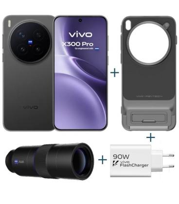 Vivo x300 pro black + funda + teleobjetivo + ch90w