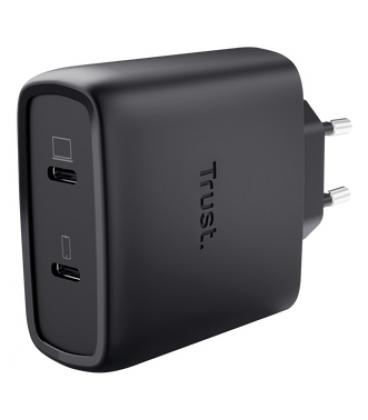 Cargador de pared gan trust maxo 65w 25525/ 2xusb tipo-c/ incluye cable usb tipo-c/ 65w