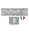 Teclado + raton tacens zenith inalambrico plata italiano + alfombrilla