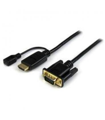 Cable hdmi - micro usb tipo b a vga startech 3m - macho - hembra - macho - negro