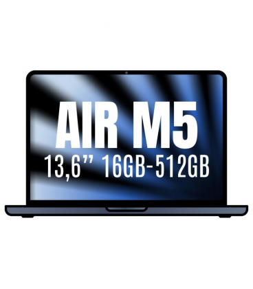 Apple macbook air 13,6'/ m5 10-core cpu/ 16gb/ 512gb ssd/ 8-core gpu/ medianoche