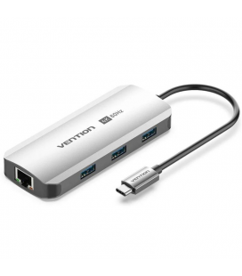 Docking usb tipo-c vention tqhhb/ 1xhdmi 4k/ 3xusb/ 1xusb tipo-c pd/ 1xrj45/ gris