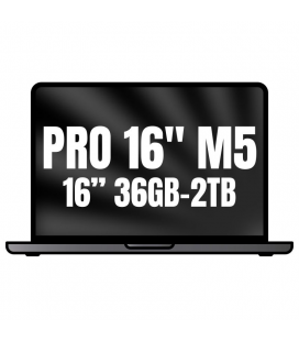 Apple macbook pro 16'/ m5 max 18-core cpu/ 36gb/ 2tb ssd/ 32-core gpu/ negro espacial