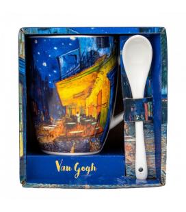 Taza con cuchara enesco terraza de café por la noche van gogh