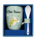 Taza con cuchara enesco el principito en la luna